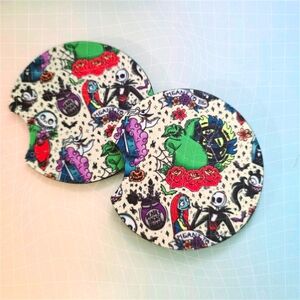 Nightmare before christmas Tattoo Car Coasters | New Set Of Two